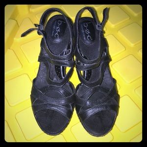 Black Sexy Leather Wedges🖤